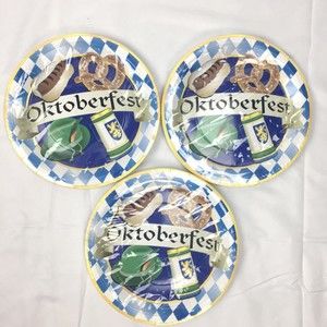 Octoberfest 9” Round Dinner Paper Plates Set of 3 (24 Total) Party Supplies‎